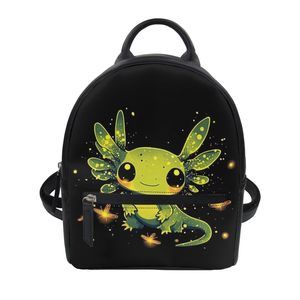 Axolotl Mini Backpack Stadium Leather Backpack 9X7X3 With Front Pocket ;)
